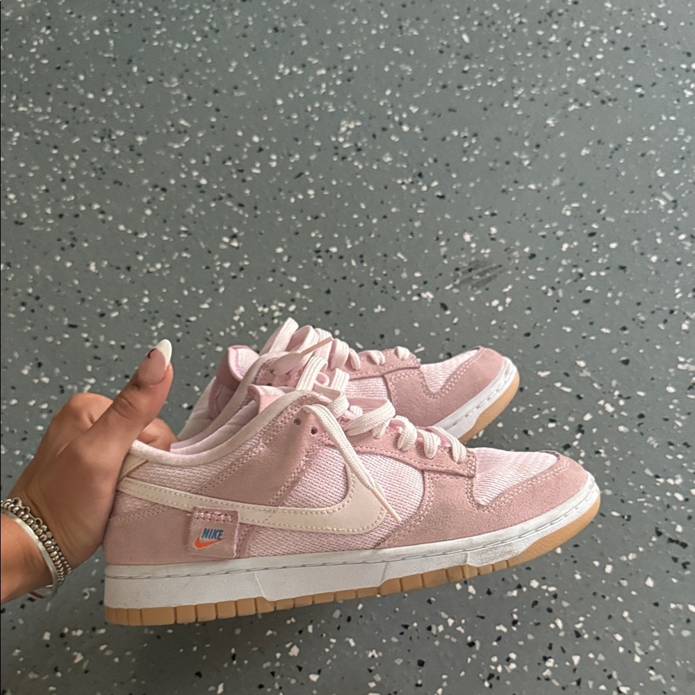 Nike Pink and Cream Low-Top Sneakers